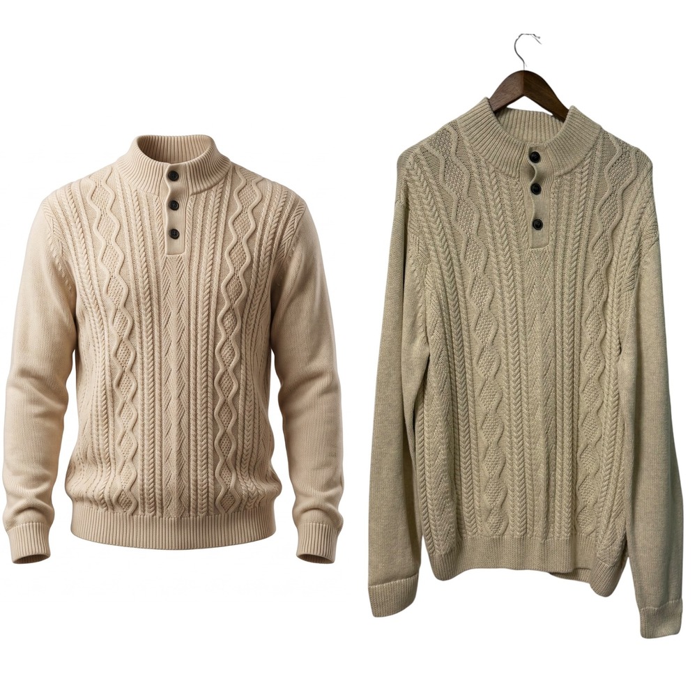 Vtg Sweater Men XL Cable Knit Grandpacore Pullover Fishermans Old Money Timeless
